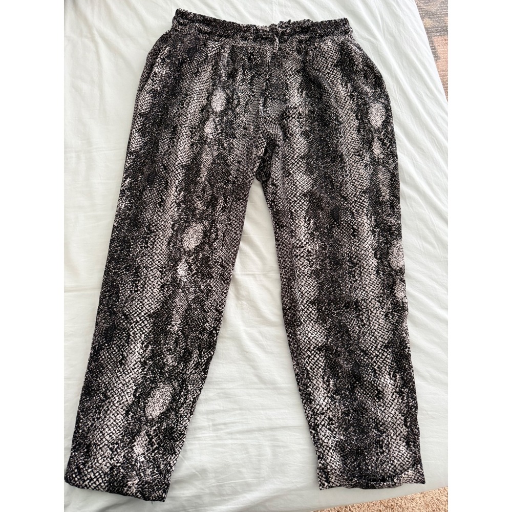 Veronica M Snakeskin Print Pants XL‎ Elastic Waist Boho Grunge Indie Sleeze